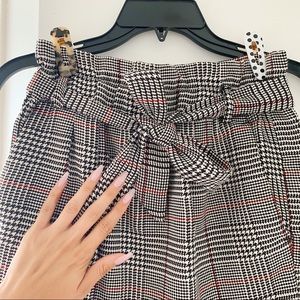 Plaid Tie Front Skirt